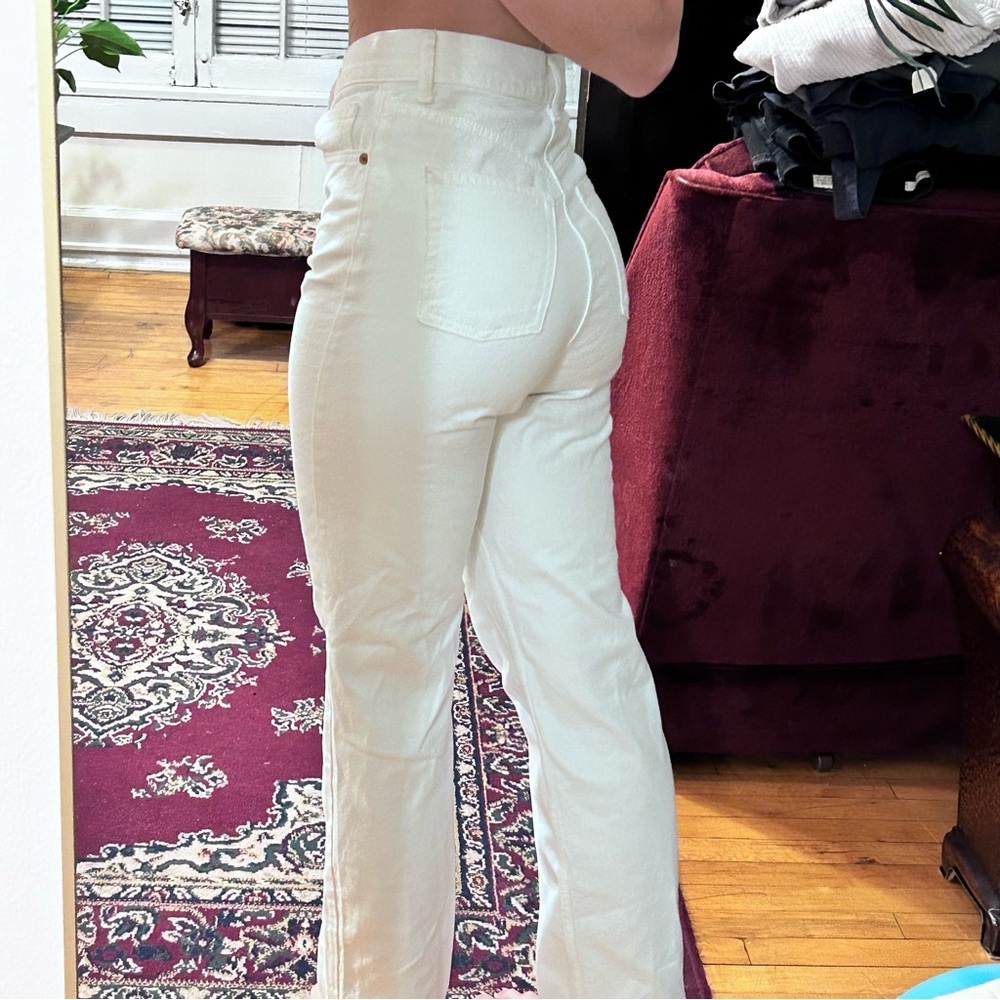 topshop white high waisted jeans